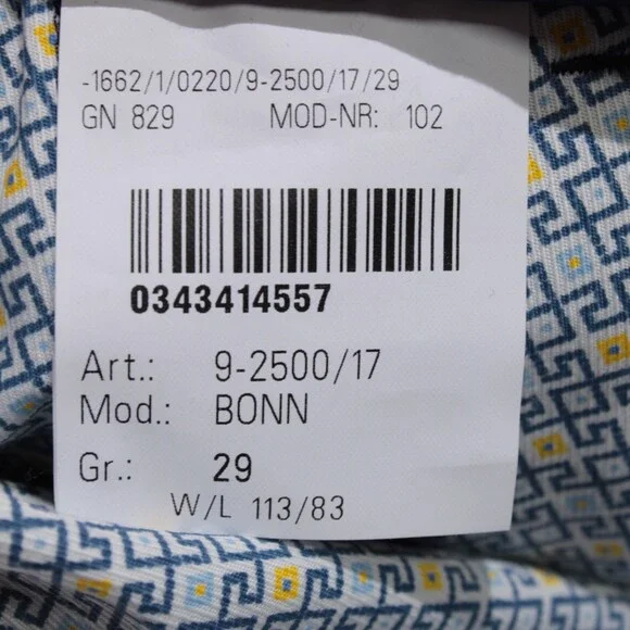 Meyer NWT Dress Pants Size 29 (Stocky US 44) Bonn In Solid Blue Polyester Blend